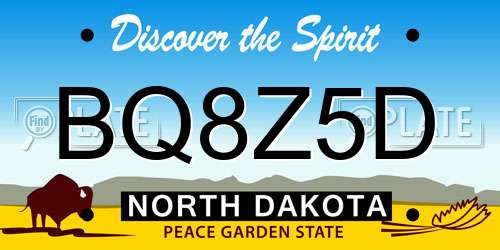 BQ8Z5D North Dakota License Plate