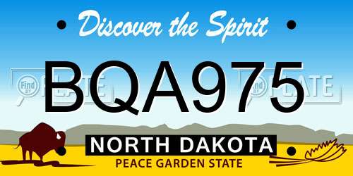 BQA975 North Dakota License Plate