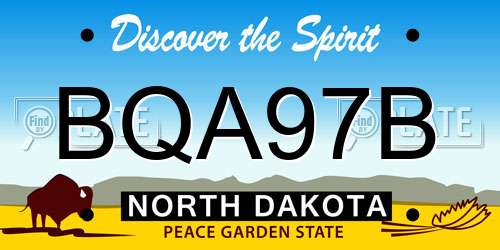BQA97B North Dakota License Plate
