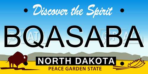 BQASABA North Dakota License Plate