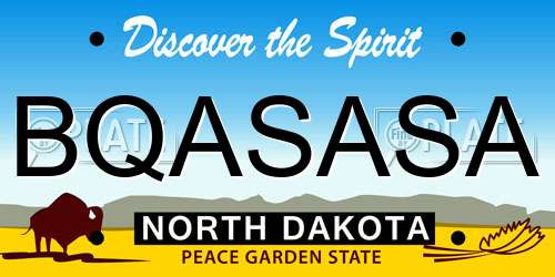BQASASA North Dakota License Plate