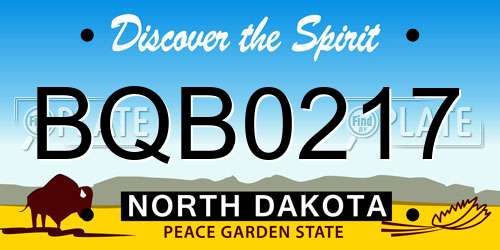 BQB0217 North Dakota License Plate