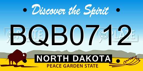 BQB0712 North Dakota License Plate