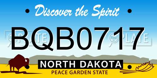 BQB0717 North Dakota License Plate
