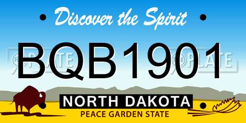 BQB1901 North Dakota License Plate