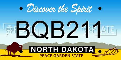 BQB211 North Dakota License Plate