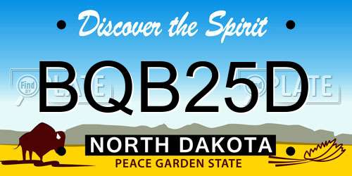 BQB25D North Dakota License Plate