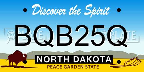 BQB25Q North Dakota License Plate