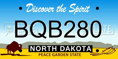 BQB280 North Dakota License Plate