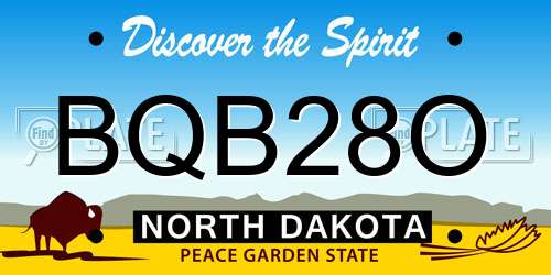 BQB28O North Dakota License Plate