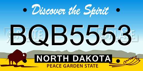 BQB5553 North Dakota License Plate