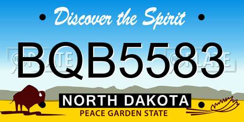 BQB5583 North Dakota License Plate