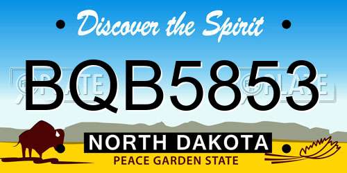 BQB5853 North Dakota License Plate