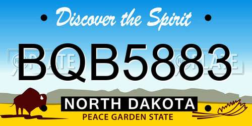 BQB5883 North Dakota License Plate