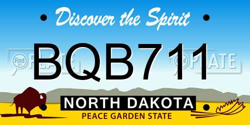 BQB711 North Dakota License Plate