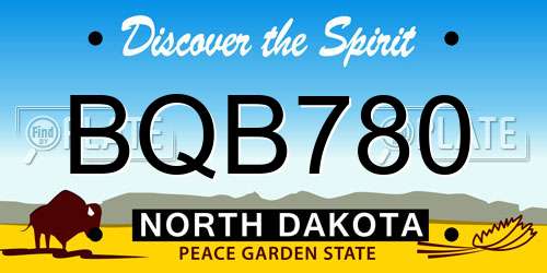 BQB780 North Dakota License Plate