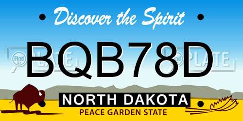 BQB78D North Dakota License Plate
