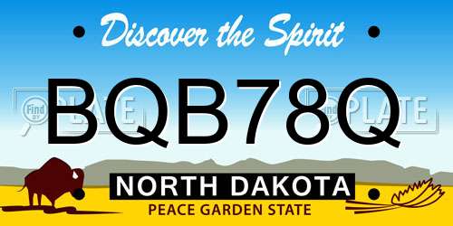 BQB78Q North Dakota License Plate
