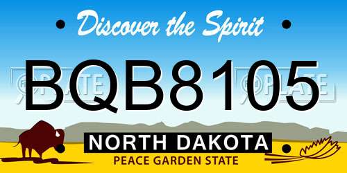 BQB8105 North Dakota License Plate