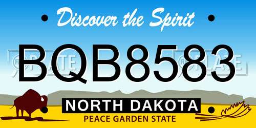 BQB8583 North Dakota License Plate