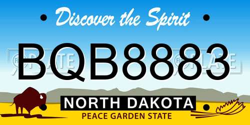 BQB8883 North Dakota License Plate