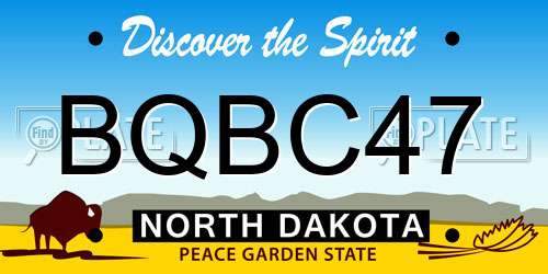 BQBC47 North Dakota License Plate