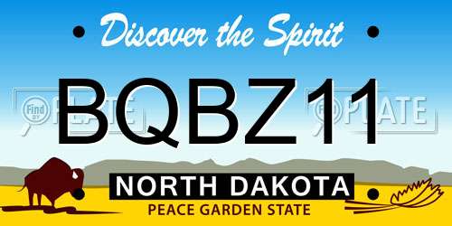 BQBZ11 North Dakota License Plate