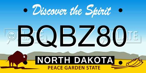 BQBZ80 North Dakota License Plate