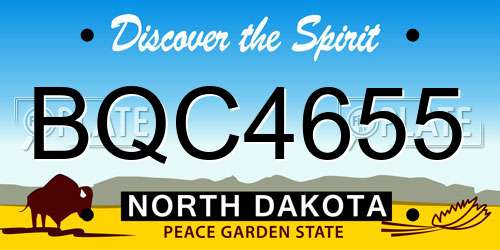 BQC4655 North Dakota License Plate