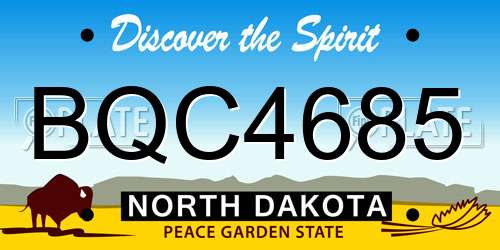 BQC4685 North Dakota License Plate