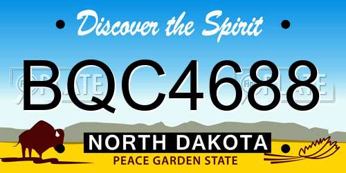 BQC4688 North Dakota License Plate