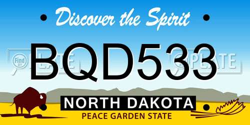 BQD533 North Dakota License Plate