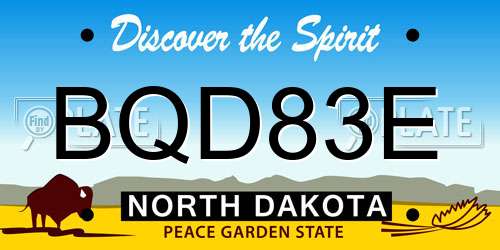BQD83E North Dakota License Plate