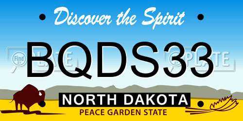 BQDS33 North Dakota License Plate