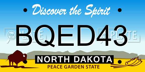 BQED43 North Dakota License Plate