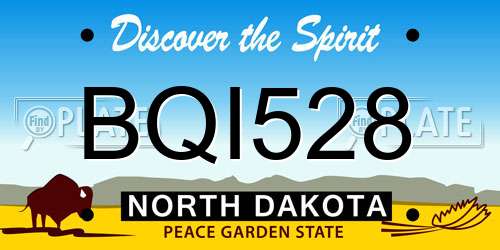BQI528 North Dakota License Plate