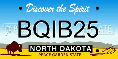 BQIB25 North Dakota License Plate