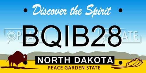 BQIB28 North Dakota License Plate