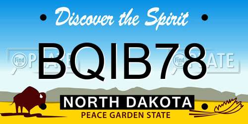 BQIB78 North Dakota License Plate
