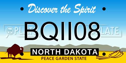 BQII08 North Dakota License Plate