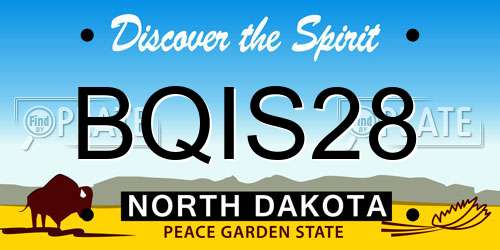 BQIS28 North Dakota License Plate
