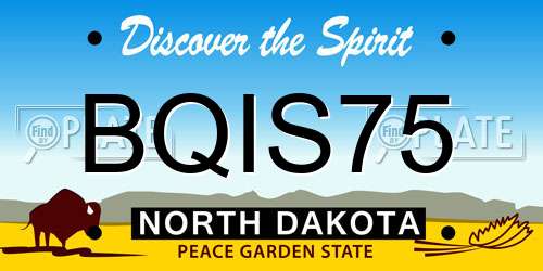 BQIS75 North Dakota License Plate
