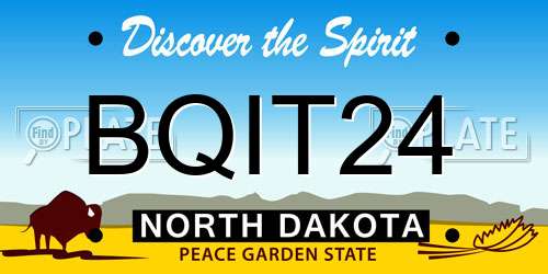 BQIT24 North Dakota License Plate