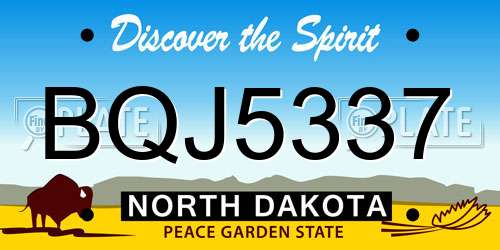 BQJ5337 North Dakota License Plate