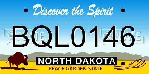 BQL0146 North Dakota License Plate