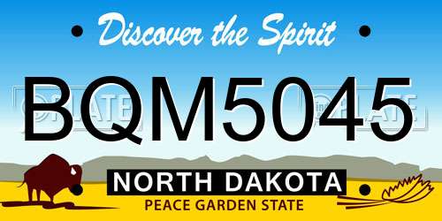 BQM5045 North Dakota License Plate
