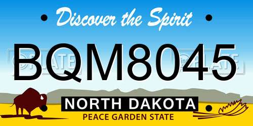 BQM8045 North Dakota License Plate