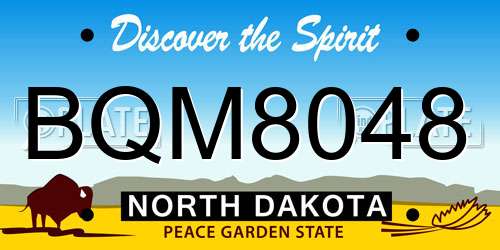 BQM8048 North Dakota License Plate
