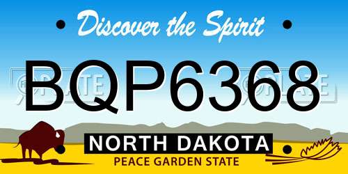 BQP6368 North Dakota License Plate