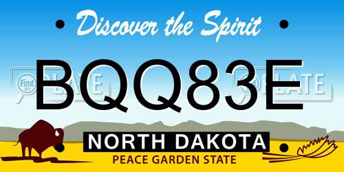 BQQ83E North Dakota License Plate